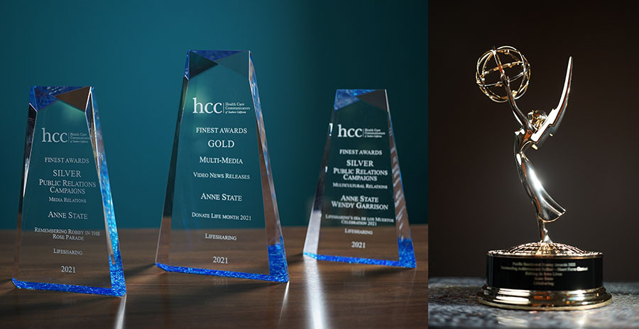Lifesharing Wins a Regional Emmy and Three “Finest Awards” for Films and PR Campaigns Promoting Organ Donation Lifesharing Wins a Regional Emmy and Three “Finest Awards” for Films and PR Campaigns Promoting Organ Donation